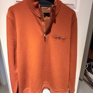 Ted Baker London Burnt Orange Zip-Up Sweater